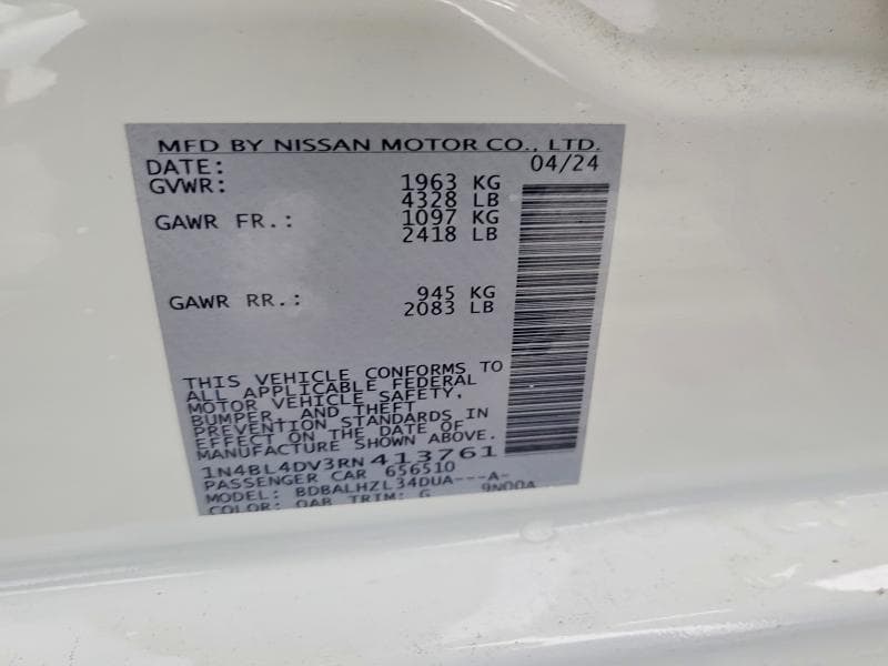 2024 NISSAN ALTIMA SV 13