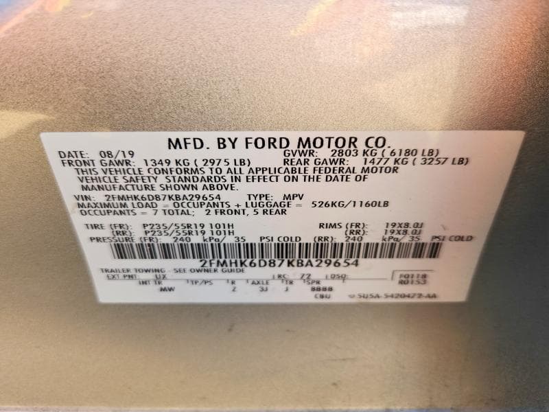 2019 FORD FLEX LIMITED 13