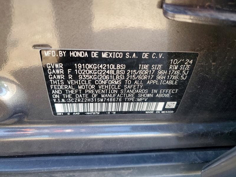 2025 HONDA HR-V LX 13