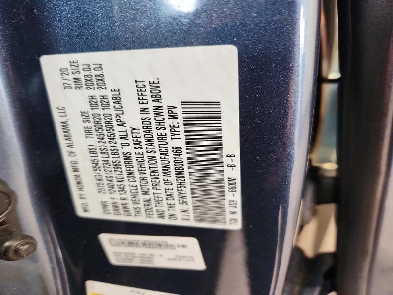 2021 HONDA PILOT SE 13