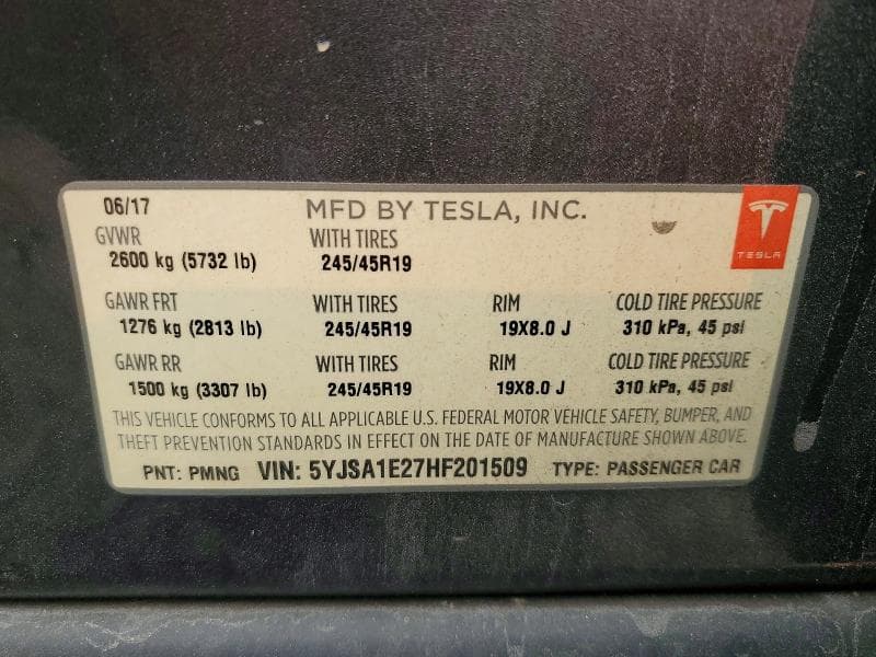 2017 TESLA MODEL S 12