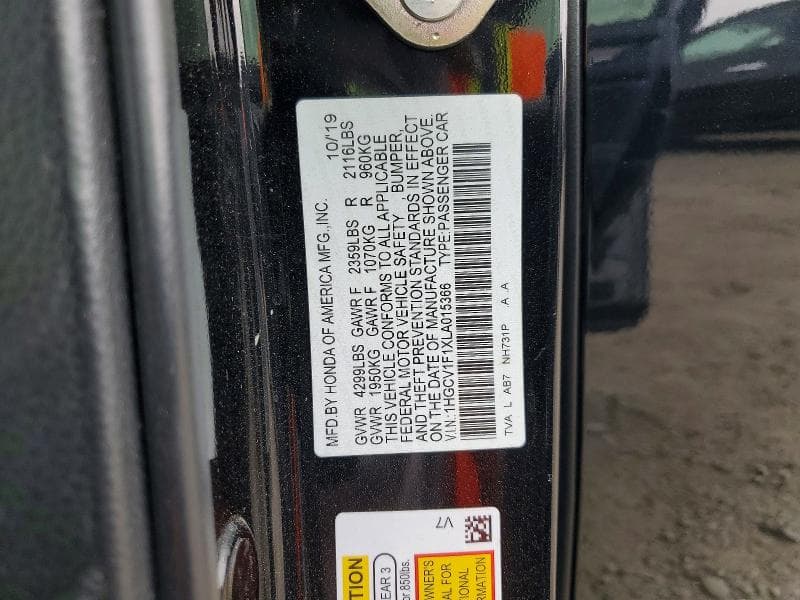2020 HONDA ACCORD LX 12