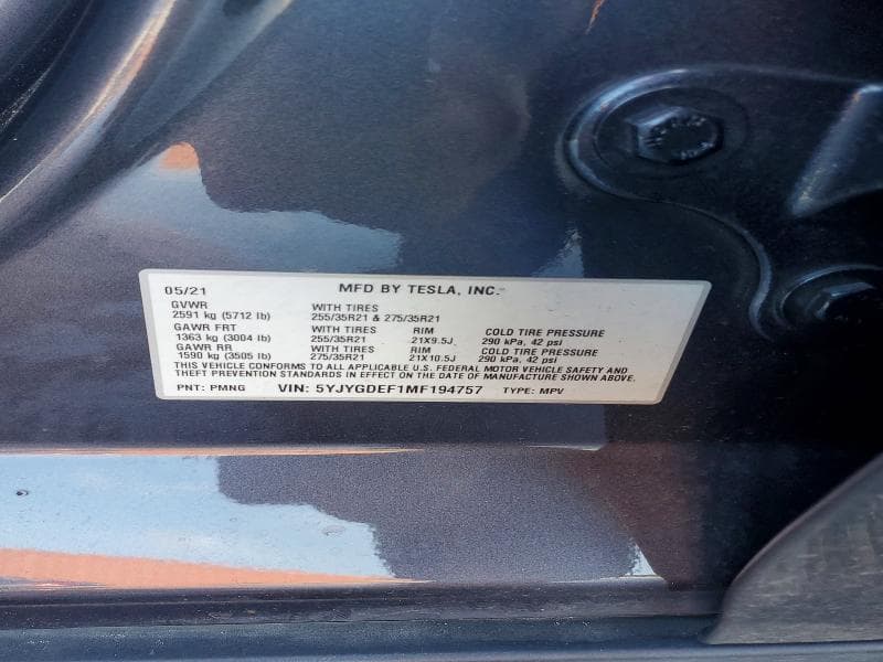 2021 TESLA MODEL Y 13