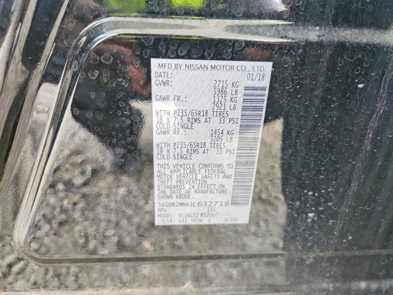 2018 NISSAN PATHFINDER SV 13