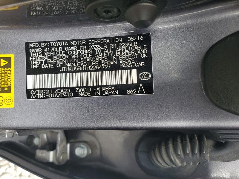 2017 LEXUS CT 200 13