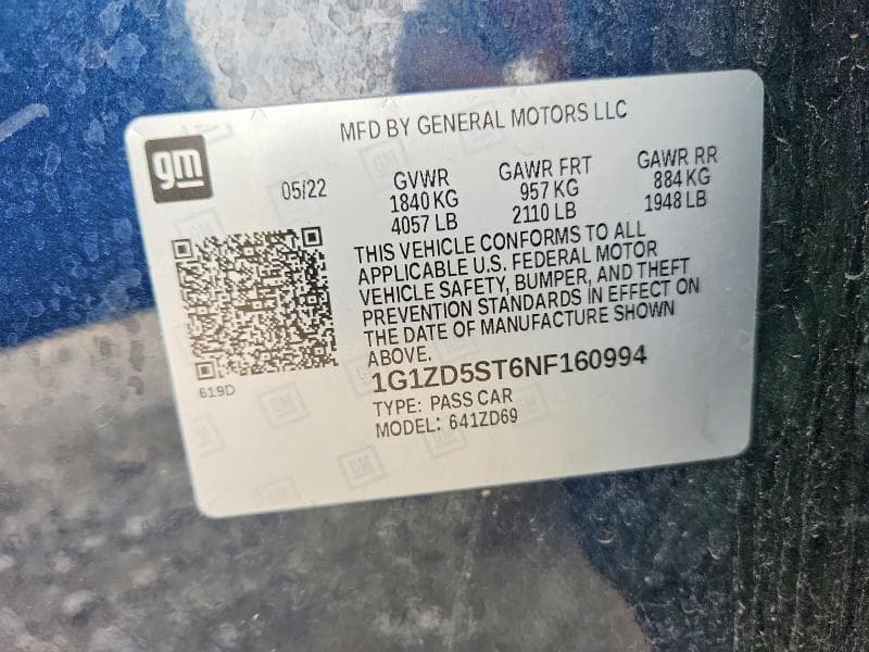 2022 CHEVROLET MALIBU LT 12