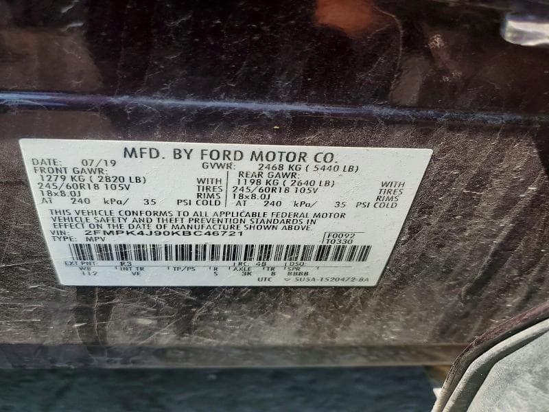 2019 FORD EDGE SEL 13