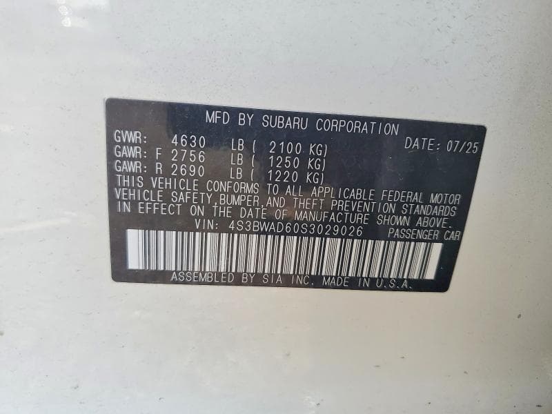 2025 SUBARU LEGACY PREMIUM 12