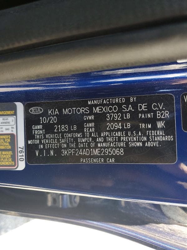 2021 KIA FORTE LXS 12