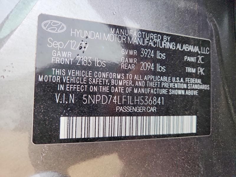 2020 HYUNDAI ELANTRA SE 12