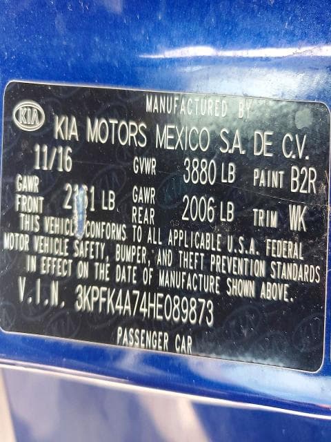 2017 KIA FORTE LX 12