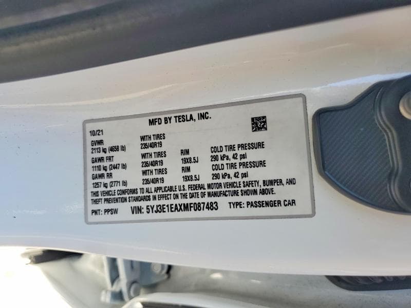 2021 TESLA MODEL 3 12