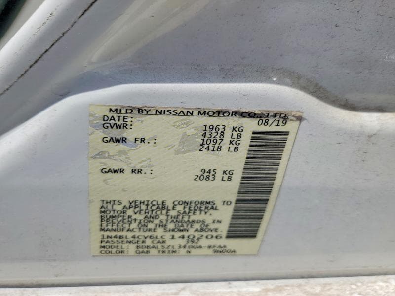 2020 NISSAN ALTIMA SR 13