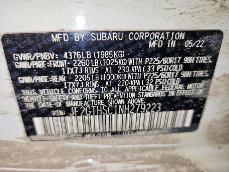 2022 SUBARU CROSSTREK SPORT 13