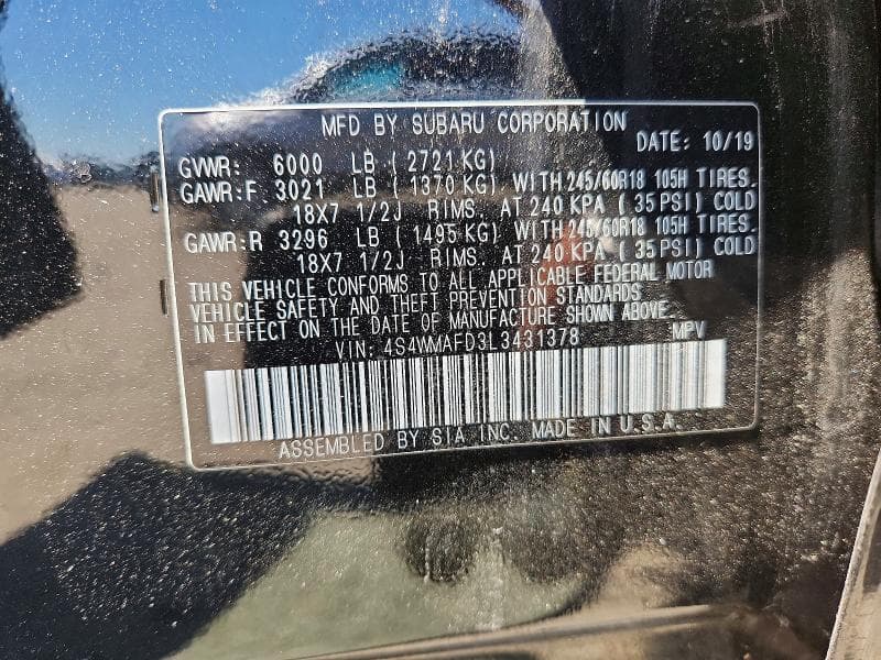 2020 SUBARU ASCENT PREMIUM 13
