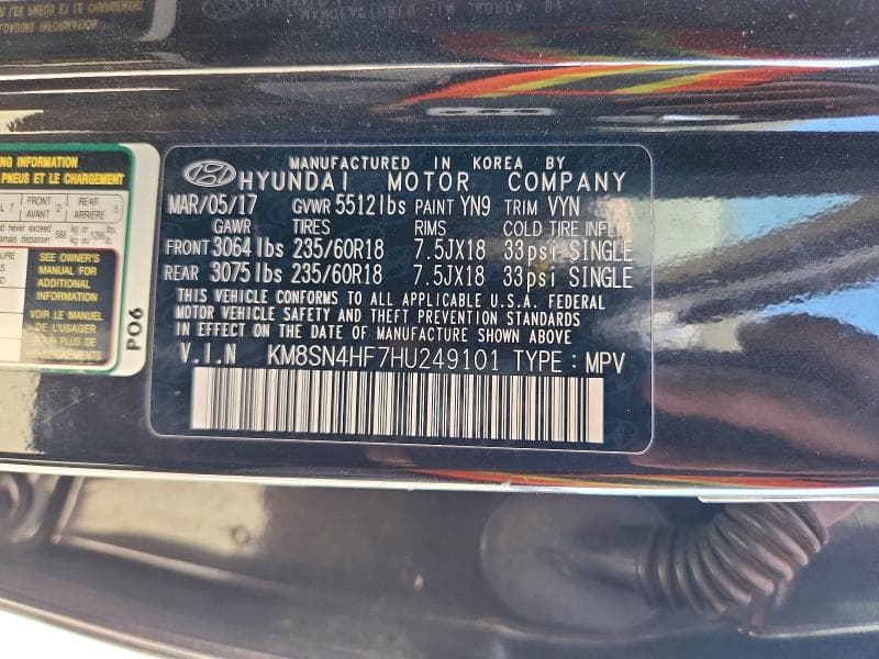 2017 HYUNDAI SANTA FE SE 13