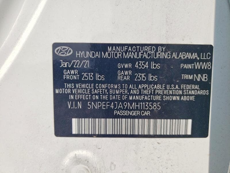 2021 HYUNDAI SONATA SEL 12