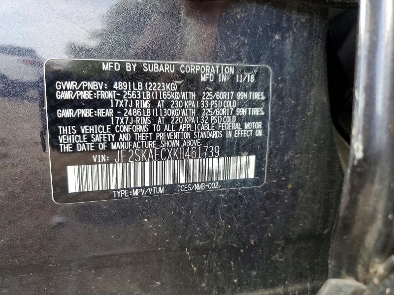 2019 SUBARU FORESTER PREMIUM 13