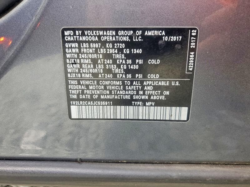 2018 VOLKSWAGEN ATLAS SE 13