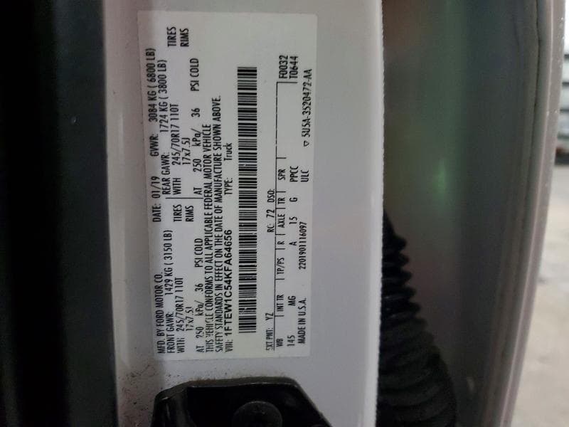 2019 FORD F150 SUPERCREW 12
