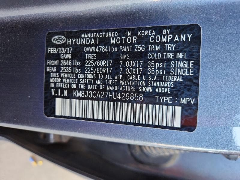 2017 HYUNDAI TUCSON ECO 13