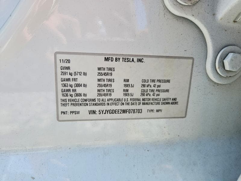 2021 TESLA MODEL Y 12