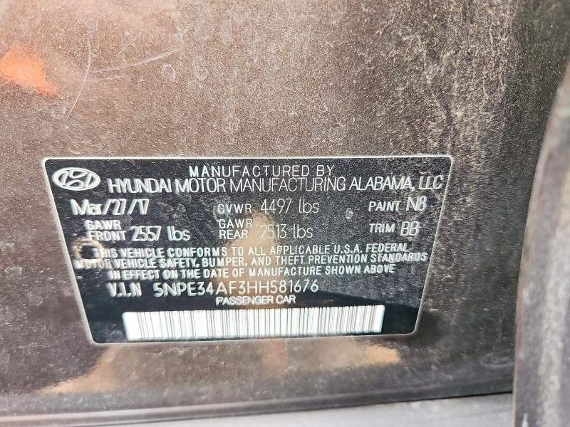 2017 HYUNDAI SONATA LIMITED 13