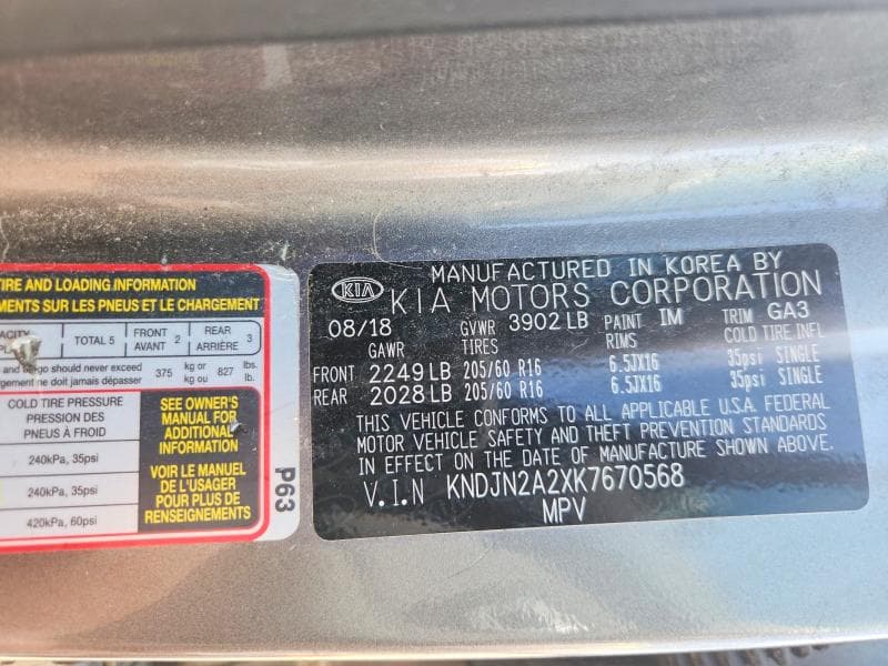 2019 KIA SOUL BASE 12