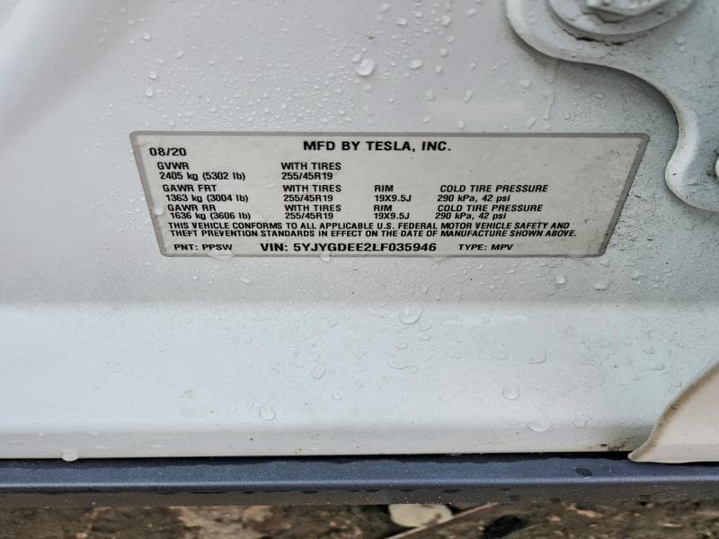 2020 TESLA MODEL Y 12