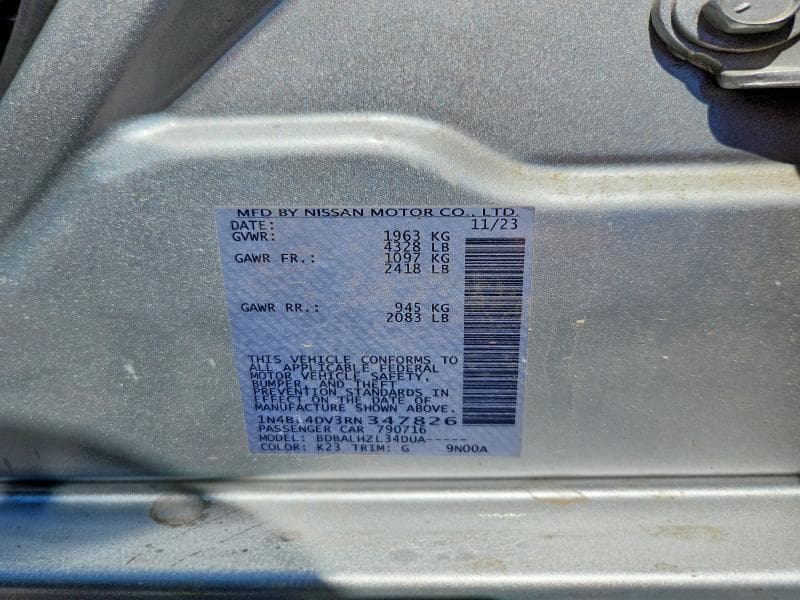 2024 NISSAN ALTIMA SV 12