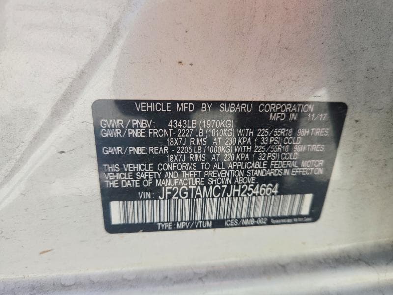 2018 SUBARU CROSSTREK LIMITED 14