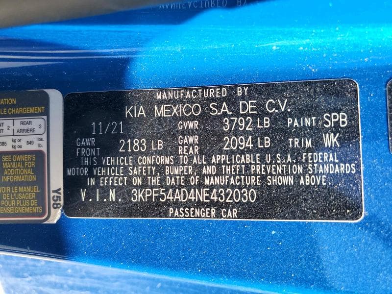 2022 KIA FORTE GT LINE 12