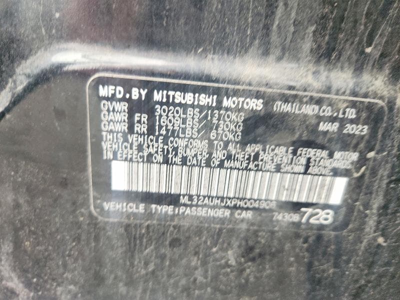 2023 MITSUBISHI MIRAGE ES 12