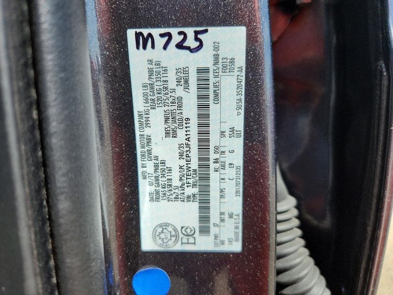 2018 FORD F150 SUPERCREW 12