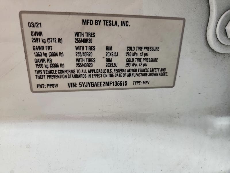 2021 TESLA MODEL Y 13