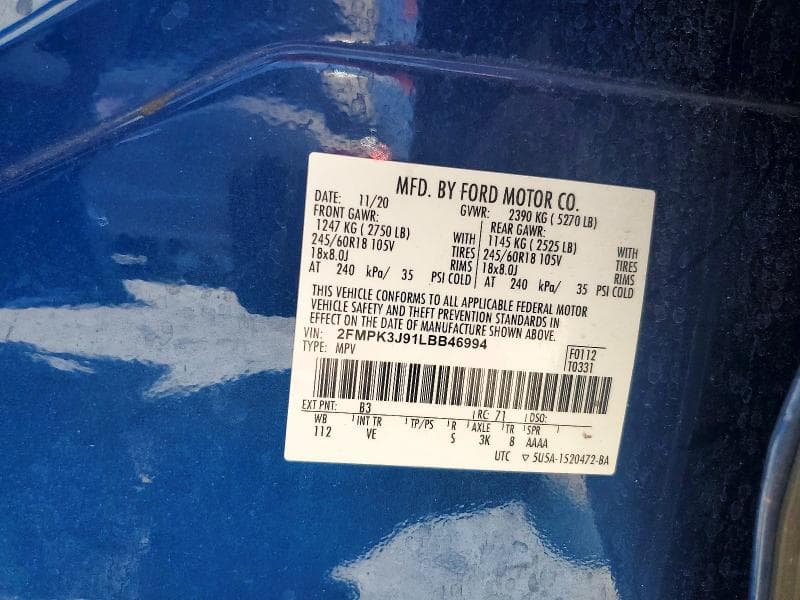 2020 FORD EDGE SEL 12