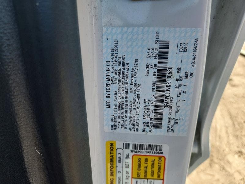 2019 FORD FUSION SE 12