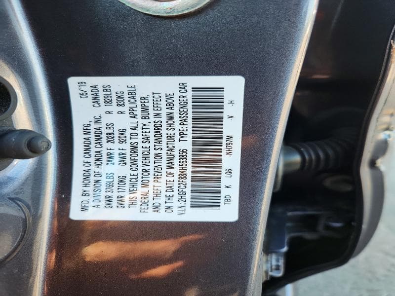 2019 HONDA CIVIC SPORT 12