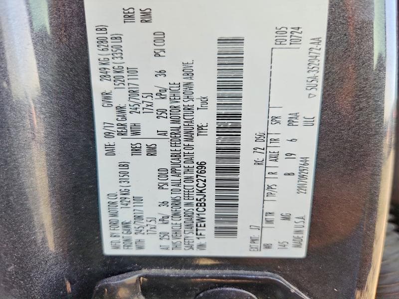 2018 FORD F150 SUPERCREW 12