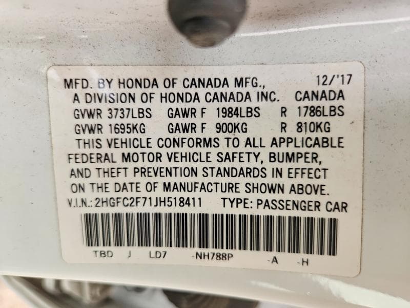 2018 HONDA CIVIC EX 12