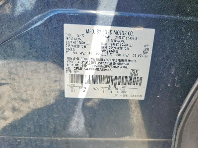 2022 FORD EDGE SEL 12