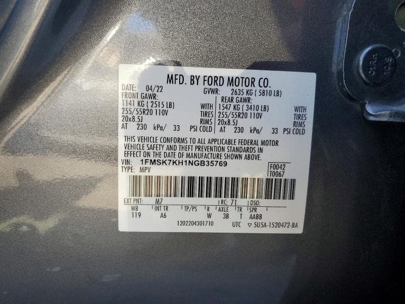 2022 FORD EXPLORER ST-LINE 13