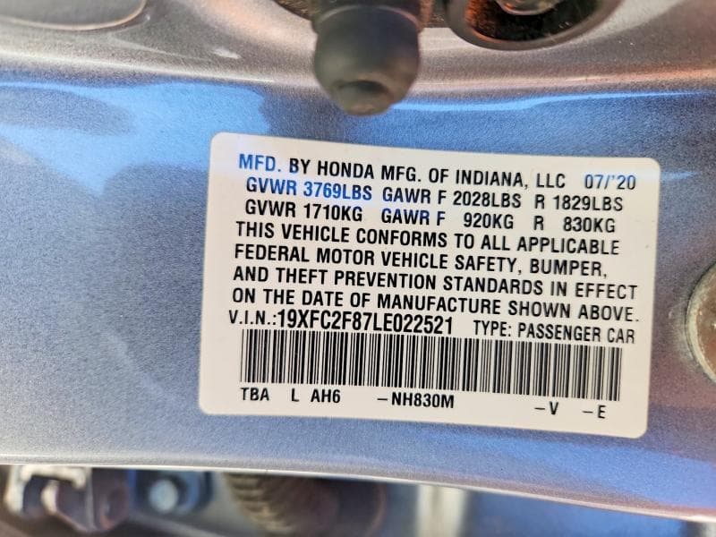 2020 HONDA CIVIC SPORT 13