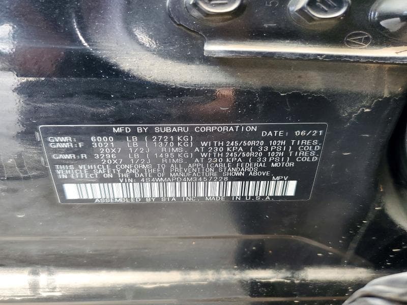 2021 SUBARU ASCENT LIMITED 13