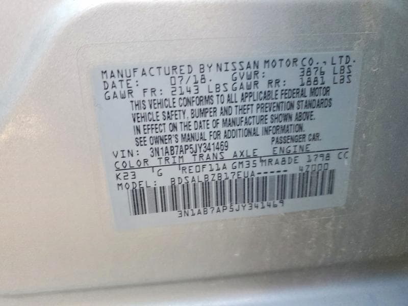2018 NISSAN SENTRA S 12