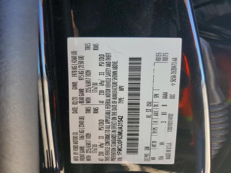 2021 FORD ESCAPE S 12