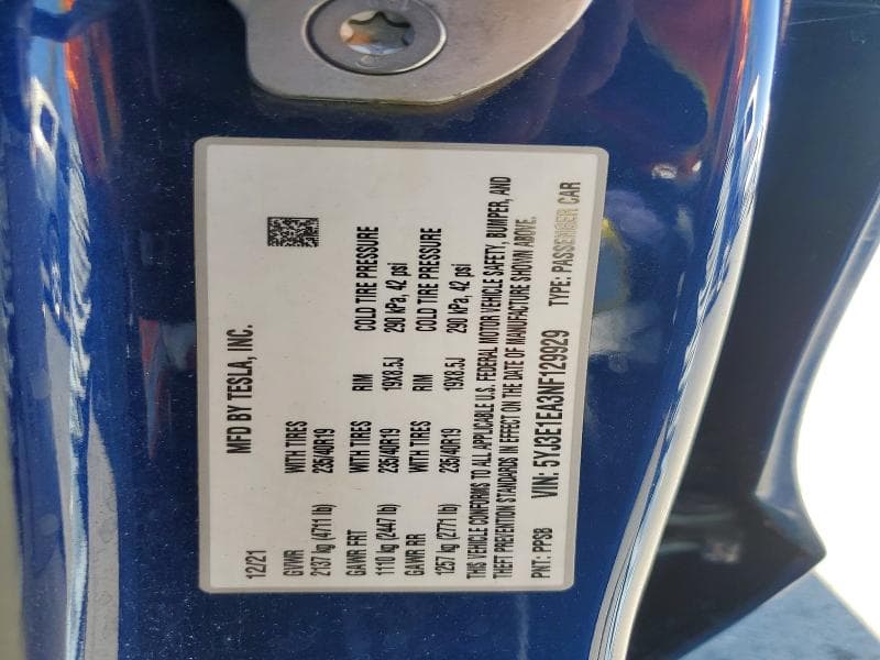 2022 TESLA MODEL 3 12