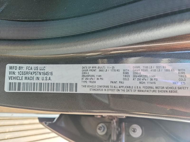 2026 RAM 1500 TUNGSTEN 12