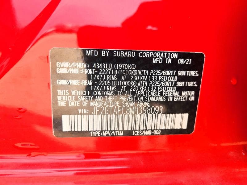 2021 SUBARU CROSSTREK PREMIUM 14