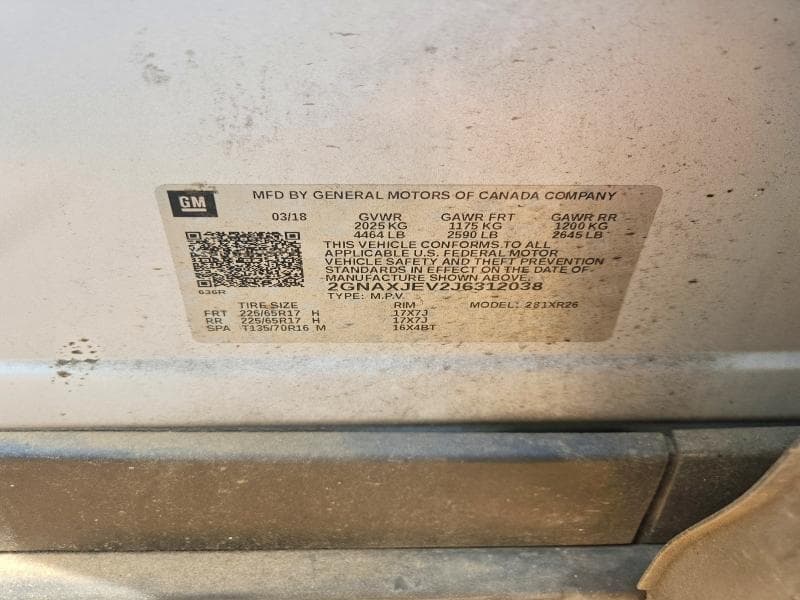 2018 CHEVROLET EQUINOX LT 12